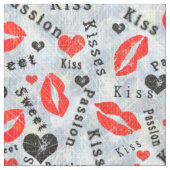 Lippen, lippenstift afdrukken, kus. stof (Close Up)