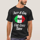 Lippen Mond Liefde Italiaanse Vlag Turijn T-shirt (Voorkant)
