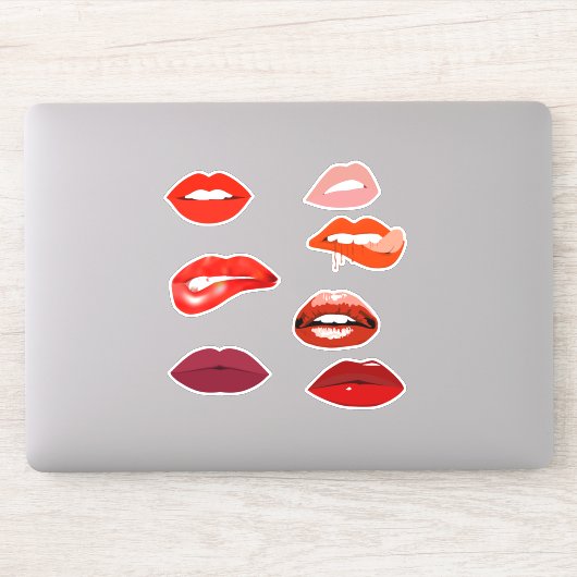 Lippen Mond Lippenstift Rot Sticker (Computer)