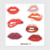 Lippen Mond Lippenstift Rot Sticker (Vel)