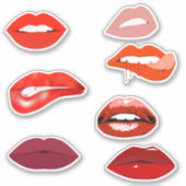 Lippen Mond Lippenstift Rot Sticker (Voorkant)