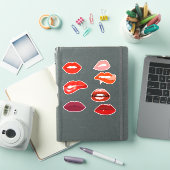 Lippen Mond Lippenstift Rot Sticker (iPad Cover)