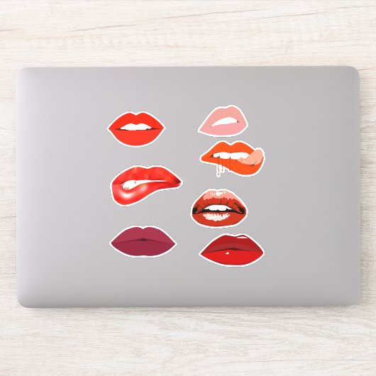 Lippen Mondlippenstift rood Sticker (Computer)