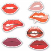 Lippen Mondlippenstift rood Sticker (Voorkant)
