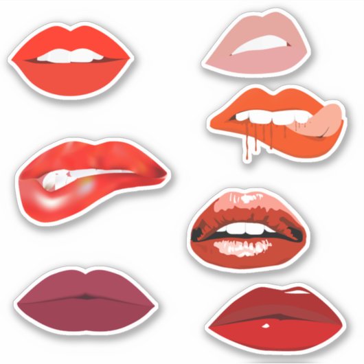 Lippen Mondlippenstift rood Sticker (Voorkant)