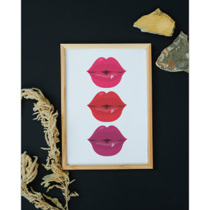 Lippen Muurkunst, Lippen Muurdecoratie Moderne Kun Perfect Poster