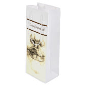 Lippen & neus potlood tekening aangepaste geschenk wijn cadeautas (Voorkant Gekanteld)