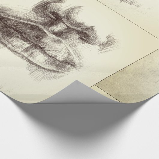 Lippen & neus potlood tekening inpakpapier (Hoek)