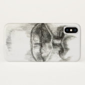 Lippen & neus tekening iPhone Case (Achterkant (horizontaal))