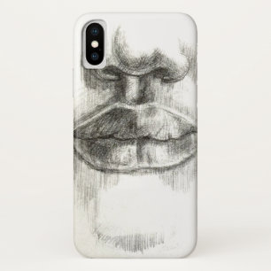 Lippen & neus tekening iPhone Case