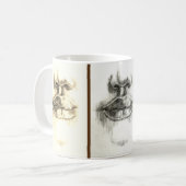 Lippen & neuspotlood Tekening Art Mok (Voorkant links)