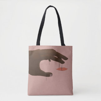 Lippen op een steek tote bag