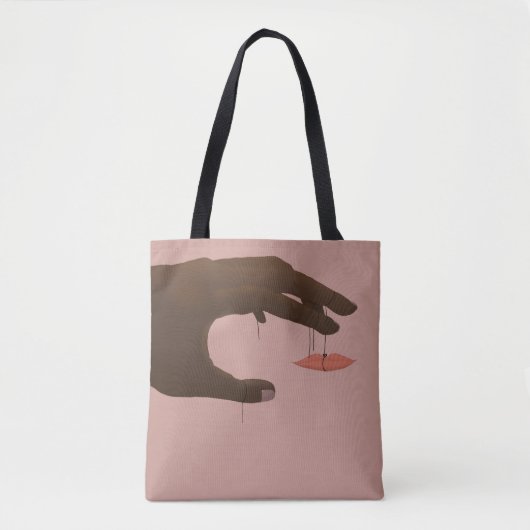 Lippen op een steek tote bag (Voorkant)