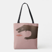 Lippen op een steek tote bag (Achterkant)