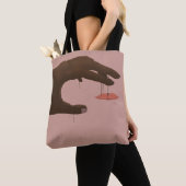 Lippen op een steek tote bag (Dichtbij)