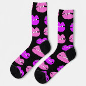 Lippen Paars Roze Helder Zwart Sokken (Links)