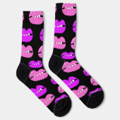 Lippen Paars Roze Helder Zwart Sokken (Rechts)