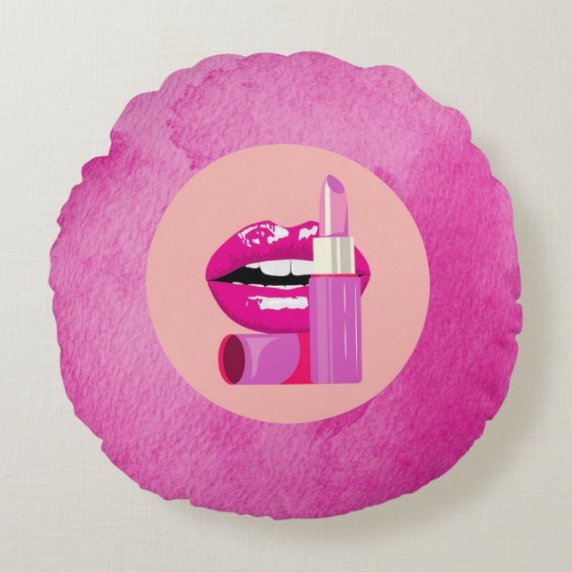 Lippen Rond Kussen (Voorkant)