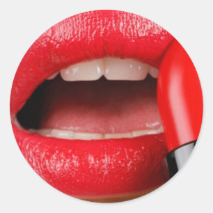 lippen ronde sticker