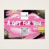 Lippen Roze Make-up Artiest Studio Logo QR 100 stu Visitekaartje (Voorkant)