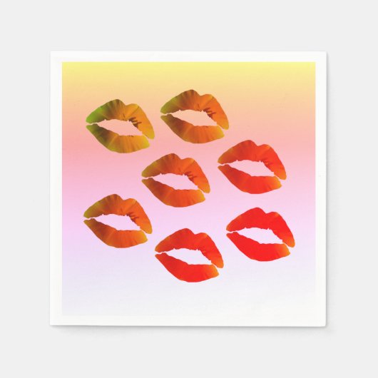 Lippen, sexy mond standaard cocktail papier servet (Voorkant)
