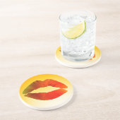 Lippen, Sexy Mond Zandsteen Drink Onderzetter (Zijkant)