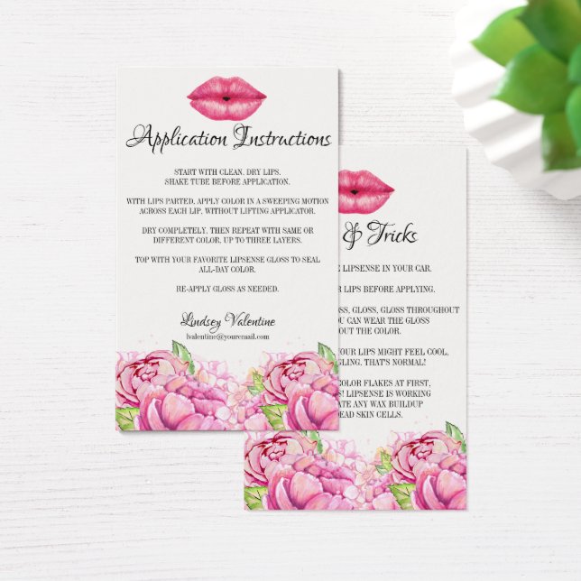 Lippen Toepassing Instructies en Tips en Trucs Visitekaartjes (Bureau)