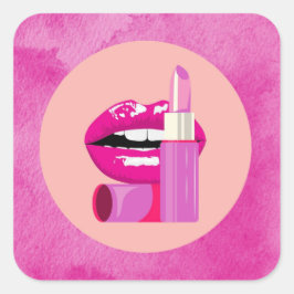 Lippen Vierkante Sticker