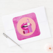 Lippen Vierkante Sticker (Envelop)