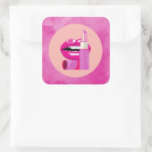 Lippen Vierkante Sticker (Tas)