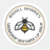 Lippenbalsem Container Label Yellow Bee Bijenwas (Voorkant)