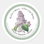 Lippenbalsem Label met Lila bloemenillustratie (Voorkant)
