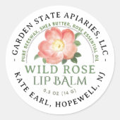 Lippenbalsem Label met Old World Roos op wit (Voorkant)