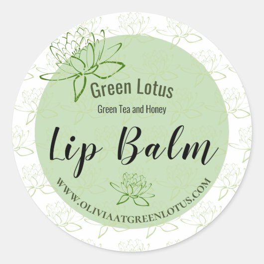 Lippenbalsem Product Marketing Label Groene Bloeme (Voorkant)