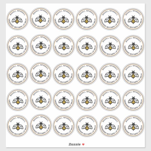 Lippenbalsem Ronde Container Sticker 32" Bijen (Vel)