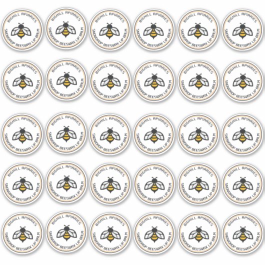 Lippenbalsem Ronde Container Sticker 32" Bijen (Voorkant)