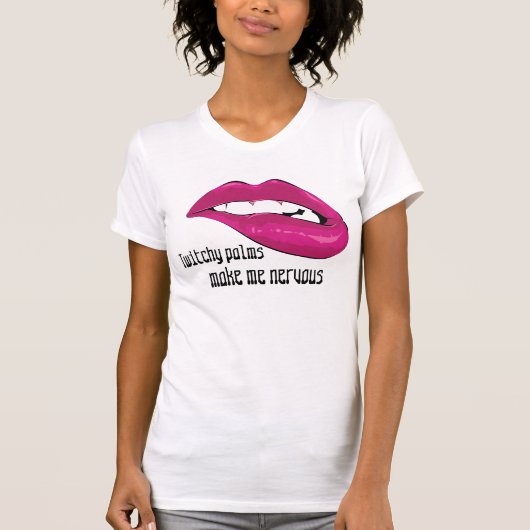 lippenbijt twittertje met grappig shirt (Voorkant)