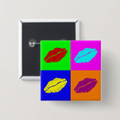 lippenknop vierkante button 5,1 cm (Voorkant /achterkant)