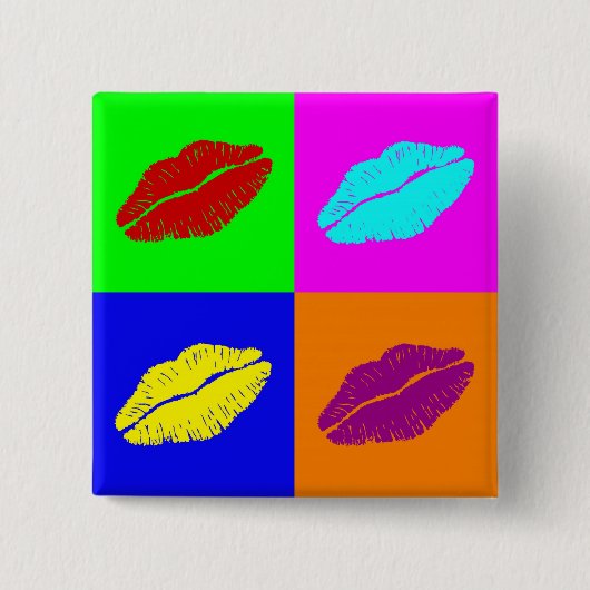 lippenknop vierkante button 5,1 cm (Voorkant)