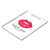 Lippenontwerp in hete roze Make-up artiest Visitek Notitieboek (Linkerzijde)