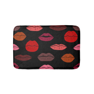 Lippenprint, rode roze kussen. badmat