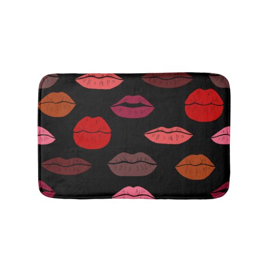 Lippenprint, rode roze kussen. badmat (Voorkant)