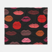 Lippenprint, rode roze kussen. fleece deken (Voorkant (Horizontaal))