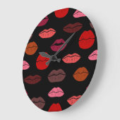 Lippenprint, rode roze kussen. grote klok (Hoek)