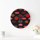 Lippenprint, rode roze kussen. grote klok (Huis)