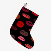 Lippenprint, rode roze kussen. kleine kerstsok (Voorkant (Hangend))