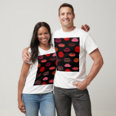 Lippenprint, rode roze kussen. t-shirt (Unisex)