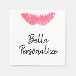 Lippenstift afdruk roze lippenstift servet