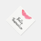 Lippenstift afdruk roze lippenstift servet (Hoek)