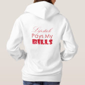 lippenstift betaalt mijn rekeningen, rode glitter hoodie (Achterkant)